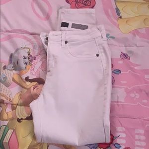 White high waisted cropped jeggings